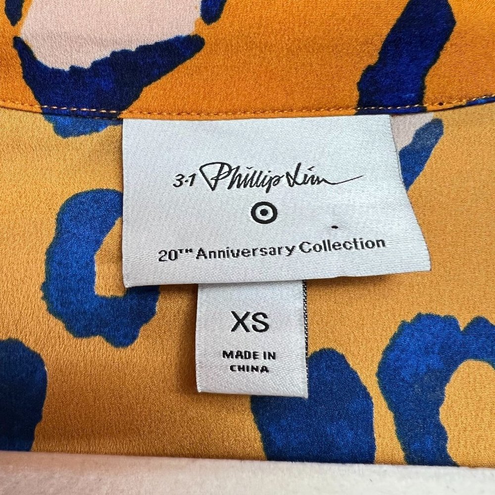 3.1 Phillip Lim for Target Women SZ XS Blazer Jacket Leopard Print Orange & Blue - Picture 5 of 7